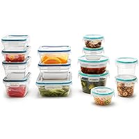 Total Solutions 28-Pc Plastic Food Storage Container Set, Pantry Organization and Storage, Meal Prep Containers