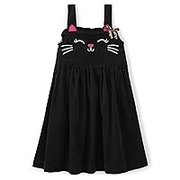 Gymboree Girls and Toddler Embroidered Sleeveless Skirtall Jumpers, Purfect Black, 5T