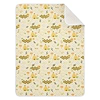 Honey Cute Bees Baby Swaddle Blanket for Boys and Girls, Muslin Baby Receiving Swaddle Blanket, Soft Cotton Nursery Swaddling Blankets for Newborn Toddler Infant