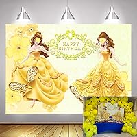Princess Happy Birthday Backdrop Golden Princess Birthday Party Supplies Princess Theme Party Decoration Backdrop Girls Baby Shower Cake Table Decoration Supplies 7x5ft