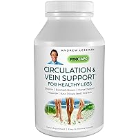 Andrew Lessman Circulation & Vein Support for Healthy Legs 180 Capsules - High Bioactivity Diosmin, Butcher's Broom, Visibly Reduces Swelling & Discomfort in Feet, Ankles, Calves, Legs