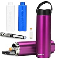 Insulin Cooler Travel Case, Diabetes Care Travel Medicine Organizer, 60H 3 Pens Medication Cooler for Travel Diabetes Travel Case, Travel Medicine Kit with TSA Approved Ice Packs (Purple)
