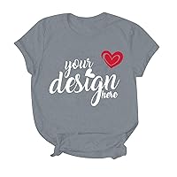 Indie Spring Clothes for Women 2024 Unisex Valentine's Day Partner T Shirt Letter Print Casual Fashion Short S