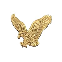 PinMart Patriotic Eagle Pin – Soaring American Eagle–Antique, Gold or Nickel Plated Enamel Lapel Pin with Clutch Back for Coats, Suit Jackets, and Lanyards