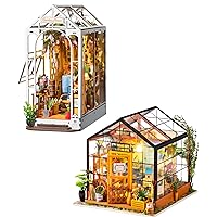 Rolife DIY Miniature Kits, DIY Miniature Dollhouse Kit and Book Nook Kits (Cathy's Greenhouse+Garden House)