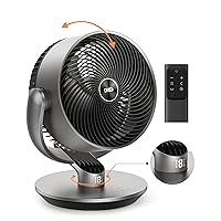 Dreo Smart Fans for Bedroom, 16 Inch, 25dB Quiet DC Room Fan with Remote, 120°+90° Oscillating Fan, 6 Modes, 9 Speeds, 12H Timer,Works Alexa/Google/WiFi/Voice Control, Black and Silver, Oversize