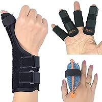 BodyMoves Thumb Splint plus Finger hot and cold gel pack plus 2 finger splints and 2 finger sleeves