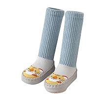 Baby Boy Shoes Autumn and Winter Cute Children Toddler Shoes Flat Bottom Non Slip Long Tube Sock Shoes Warm and Gift