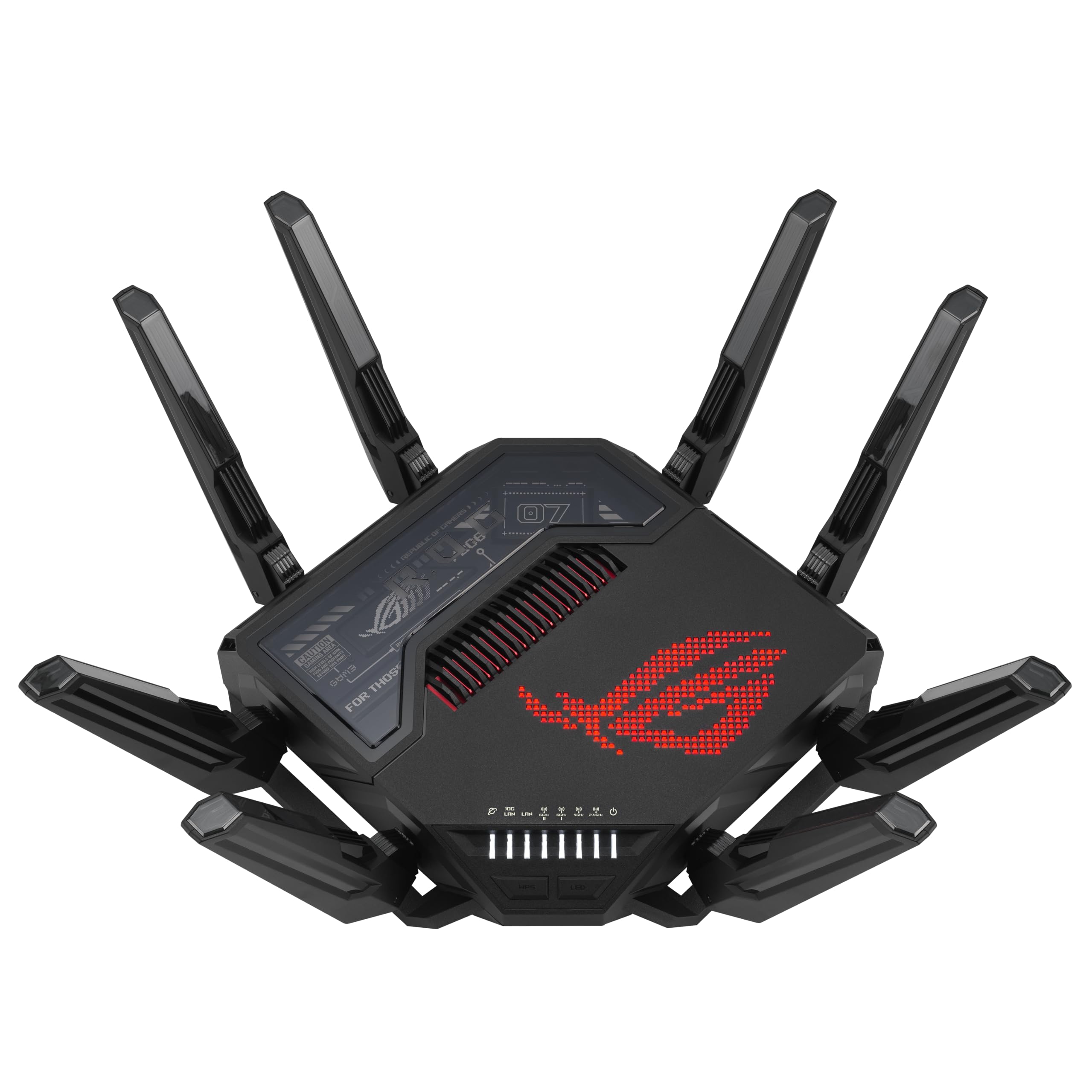 ASUS ROG Rapture GT-BE98 PRO First Quad-Band WiFi 7 Gaming Router supports 320MHz, Dual 10G Port, Triple-level Game Acceleration, Mobile Game Mode, Subscription-Free Security, AiMesh, and VPN features