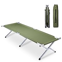 Outvita Folding Camping Cot, Sleeping Bed with Carry Bag, Lightweight Portable Cots for Travel, Fishing, Hiking and Outdoor Activities