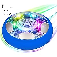 JRD&BS WINLKids Toys Hover Soccer Ball, Battery Operated Air Floating Soccer Ball with LED Light and Soft Foam Bumper, Indoor Outdoor Hover Ball Game Gifts for Age 3 4 5 6 7 8-16