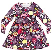 Toddler & Little Girl Dress Kids Unicorn Cotton Summer Flower Girl Dress 2T-8