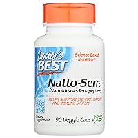 Doctors Best Natto-Serra, Non-GMO, Vegan, 90 Veggie Capsule (Pack of 1)
