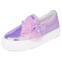 Toddler Kids Girls Sparkle Slip On Walking Shoes Age 2-10