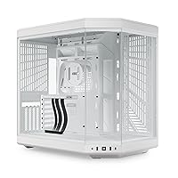 HYTE Y70 Upgraded Modern Aesthetic Dual Chamber Panoramic Tempered Glass Mid-Tower ATX Computer Gaming Case with PCIE 4.0 Riser Cable Included, Snow White (CS-HYTE-Y70-WW)