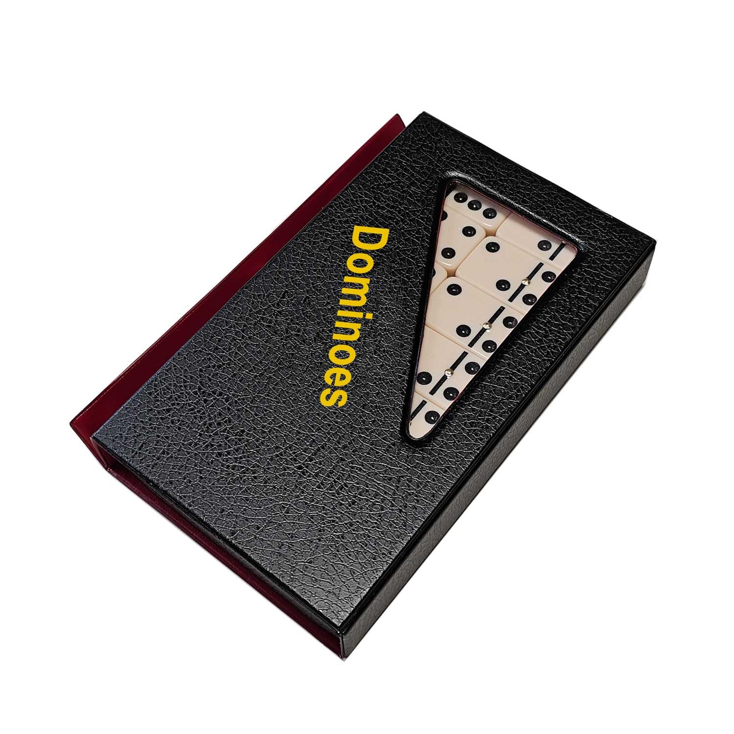 Omura Games | Double Six Jumbo Dominoes Set with Spinner & Vinyl Case | Ivory