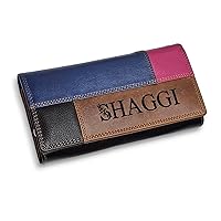 Women Personalised RFID Leather Purse | Ladies Customised Wallet | Soft Genuine Leather Flap Over Purse Multi Credit Card Slots #5635
