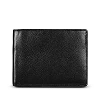 Men's RFID Protection Billfold Leather Pocket Wallet with Id Window-in Gift Box