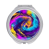 Purple and Blue Marble Texture Compact Mirror for Purse Round Portable Pocket Makeup Mirrors for Home Office Travel