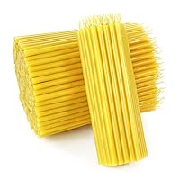 Thin Yellow Wax Candles - Height 12,5cm - Altar Ritual Candles - Church Quality (350pcs - Approx. 990g) 36260
