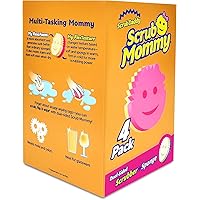 Scrub Daddy Scrub Mommy - Dish Scrubber + Non-Scratch Cleaning Sponges Kitchen, Bathroom + Multi-Surface Safe - Stain + Odor Resistant Dual-Sided Dish Sponges for Scrubbing + Wiping Spills (4 Count)