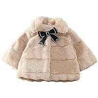 Happy Cherry Toddler Baby Girls Fuzzy Cape Coat Winter Faux Fur Coat