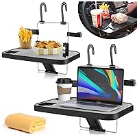 AutoChoice Foldable Car Seat Back Portable Tray for Food Dining Drink and Laptop, Hanging Car Steering Wheel Tray (2 Pack(General))