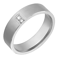 10k white gold and double diamond ring comfort fit 6 millimeters wide wedding band