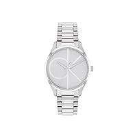 Calvin Klein Iconic Collection Unisex Quartz Analog Watch Available with Stainless Steel or Mesh Link Bracelet