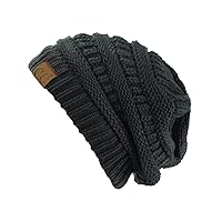 Trendy Warm Chunky Soft Stretch Cable Knit Beanie Skully