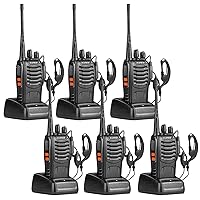 Baofeng BF-888S Walkie Talkies Long Range for Adults with Earpieces,16 Channel Walky Talky Rechargeable Handheld Two Way Radios (6 Pack)