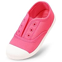 Kids Shoes Toddlers Canvas Sneakers Slip-on Comfortable Light Weight Skin-Friendly Causal Running Tennis Shoes for Boys Girls(Toddle/Little Kids/Big Kids)