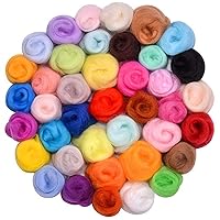 Crochet Kit Yarn 10g Needle Felting Wool Roving (40 Colors) for Needle Felting Kit Project