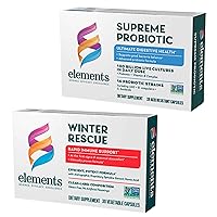 Elements Supreme Probiotic + Winter Rescue Bundle, 100 Billion CFU Digestive Health Support Supplement, Rapid Immune Support Supplement, Gluten Free, Non-GMO Certified