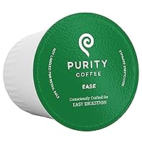 Purity Coffee EASE Dark Roast Low Acid Organic Coffee - USDA Certified Organic Specialty Grade Arabica Single-Serve Coffee Pods - Third Party Tested for Mold, Mycotoxins and Pesticides - 12 ct Box