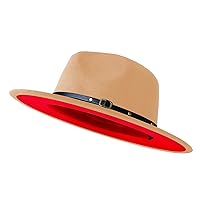 Wide Brim Fedora Hats for Women Men Two Tone Dress Hat Felt Panama Hat in Two Audlt Size