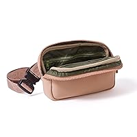 Everyday Fanny Pack Tan - Versatile Crossbody Belt Bags, Water-Resistant Neoprene Sling Bags, Fashion Waist Packs for Travel and daily Use