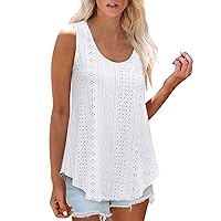 Summer Tops for Women 2024 Solid Color Square Neck Sleeveless Ribbed Tank Tops Night Out Shirts