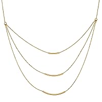 14 Karat Gelbgold, dreifache Stab-Halskette, 45,7 cm