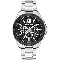 Michael Kors Men's Brecken Quartz Watch with Stainless Steel Strap, Silver, 22 (Model: MK8847)