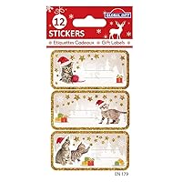 12 x Kitten Christmas Stickers