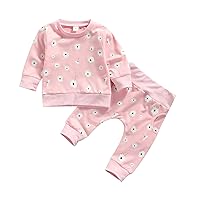 Newborn Infant Baby Girl Clothes Set Sweatshirts Tops Pants Toddler Girl Outfits Gifts 3 6 9 12 18 24 Months