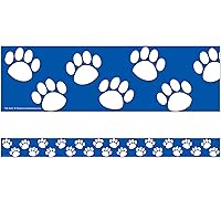 Teacher Created Resources Blue with White Paw Prints Straight Border Trim (4620)