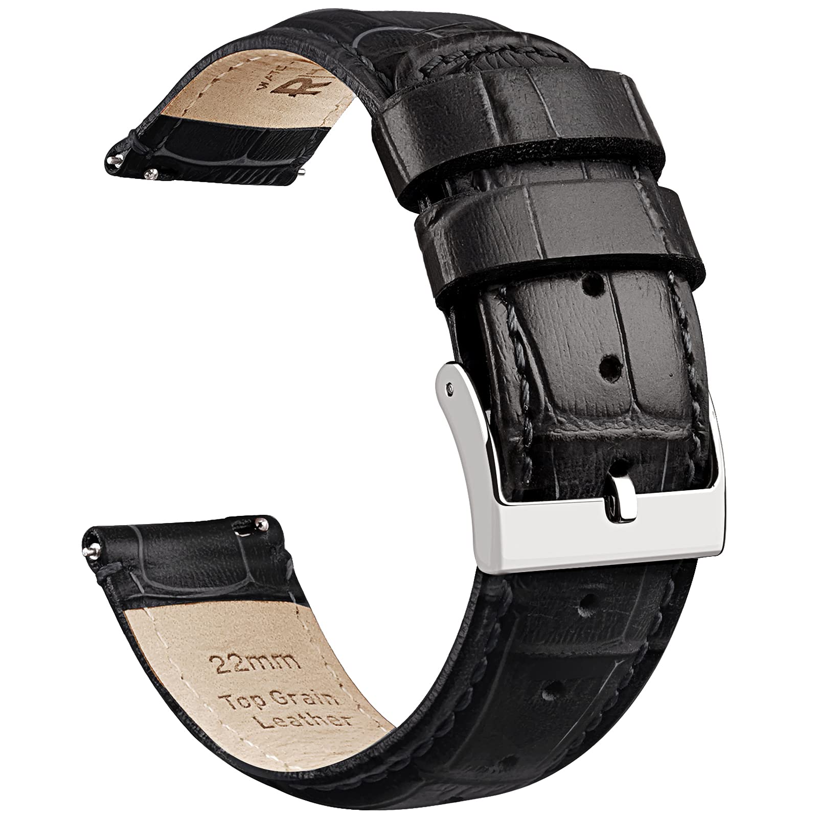 Ritche Quick Release Leather Watch Bands Genuine Leather Watch Strap for Samsung Galaxy Watch 6 Band Classic 43mm 47mm 40mm 44mm 18mm, 20mm or 22mm for Men and Women