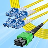 10Gtek MPO Fan-Out Patch Cable, SM1 Singlemode Fiber, MPO to 8xLC, 5m(16.5ft)