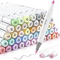 Markers for Adult Coloring Books: 60 Colors Coloring Markers Dual Tips Fine  & Brush Pens Water-Based Art Markers for Kids Adults Drawing Sketching  Bullet Journal Non-Bleeding - Maui - White