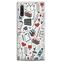 Case Compatible with Samsung S23 S22 Plus S21 FE Ultra S20+ S10 Note 20 5G S10e S9 Slim fit Clear Science Design Girl Print Cute Pattern Flexible Silicone Cutie Medical Doctor Heart Medicine