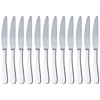 Amazon Basics Stainless Steel Dinner Knife with Round Edge, Pack of 12