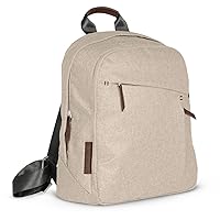 UPPAbaby Changing Backpack/Multiple Storage Compartments/Stroller Strap Attachment/Bottle Insulator and Changing Pad Included/Declan (Oat Mélange/Chestnut Leather)