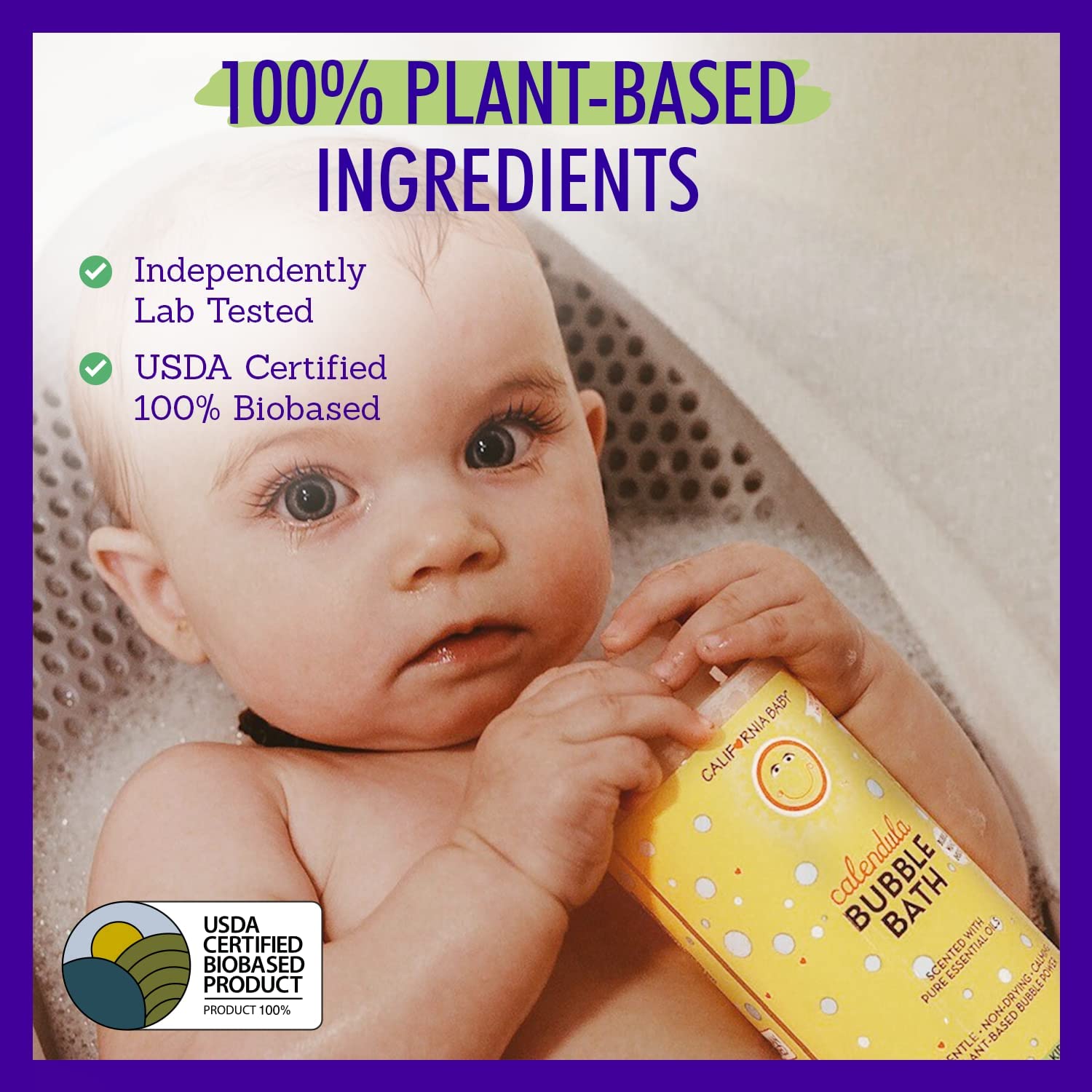 California Baby Calendula Bubble Bath | Calming Lavender Scent | 100% Plant-Based Ingredients (USDA Certified) | Allergy Friendly | Babies, Adults & Kids Bubble Bath | Ideal for Sensitive Skin | Free Bubble Wand Included | 384 mL / 13 fl. oz.